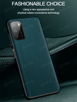 Grma Anglies Pluošto Tekstūros Oda Apsaugoti Galinio Dangtelio Xiaomi Mi POCO X3 NFC POCO M3 Mažai X3 Poco Telefono X3 M3 Telefono dėklas