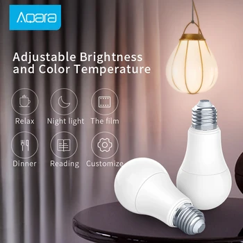 XIAOMI Aqara LED lempa 9W E27 2700K-6500K 806lum Smart Baltos Spalvos LED Lemputės Šviesos Lempos Dirbti su Namų Rinkiniai ir MI Home APP