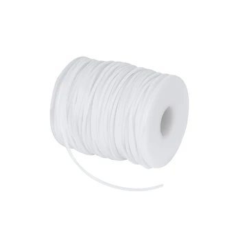 Pandahall 50m/roll 2mm PVC Tuščiaviduris Vamzdis Vamzdinės Gumos Kordo Siūlai Suvynioti su Balto Plastiko Ritės Papuošalai Priėmimo Skylė: 1mm