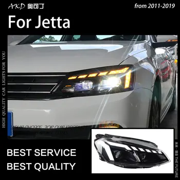 Automobilio Stilius už Jetta mk6Headlights 2011-2019 RS5 Dizainas LED Dinaminis Žibintų Signalas, Led Projektoriaus Objektyvas DRL Auto Priedai
