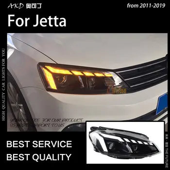 Automobilio Stilius už Jetta mk6Headlights 2011-2019 RS5 Dizainas LED Dinaminis Žibintų Signalas, Led Projektoriaus Objektyvas DRL Auto Priedai