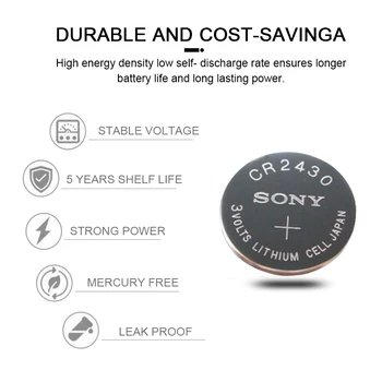 30PCS Sony CR2430 3v Mygtuką Pilas Ličio Monetų Ląstelių Baterija Žiūrėti Laikrodžio Baterijas Skaičiuoklė Kompiuterio Nuotolinio Valdymo