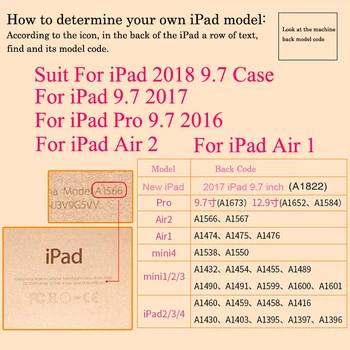 IPad 2018 A1983 Case For iPad 2 Oro Nuimamas Wi-fi