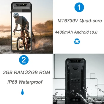 Blackview BV5500 Plius IP68 Vandeniui Patikima Išmanųjį telefoną 4G Mobiliojo Telefono 3GB 32GB Android 10.0 5.5