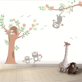 Mielas Beždžionės Kūdikių Sienų Lipdukai Vaikų Kambario Sienų Dekoras Namų Dekoro Estetinis Medžio Gyvenimo Kambario, Miegamasis Lipdukas, Baldų Apmušalų