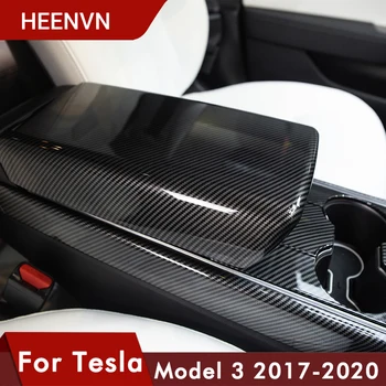 Heenvn Model3 Automobilio Sėdynėje Lauke Apsauginis Dangtelis Tesla Modelis 3, Interjero Aksesuarai Tesla Model Y Trijų Anglies Pluošto ABS