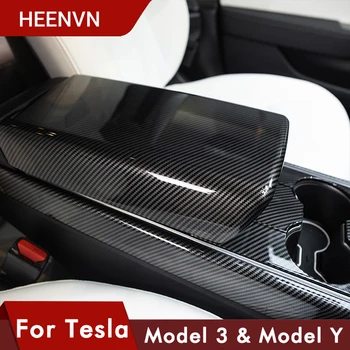 Heenvn Model3 Automobilio Sėdynėje Lauke Apsauginis Dangtelis Tesla Modelis 3, Interjero Aksesuarai Tesla Model Y Trijų Anglies Pluošto ABS