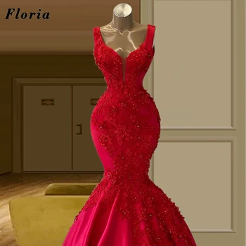 Individualų Gėlių Puošnios Vakarinės Suknelės Artimųjų Rytų 2021 Undinė Ilgas Šalis, Chalatai Chalatas De Soiree Prom Dresses Vestuvėms