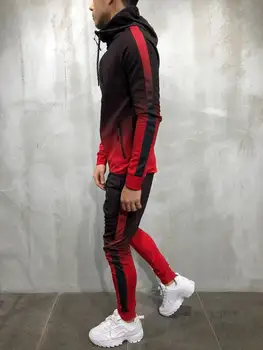 2020 naujas vyrų kostiumas mados užtrauktukas sportinę gradiento spalvos 3D spausdinimo atsitiktinis sportinę vyrų hoodie/palaidinukė sportinę aprangą
