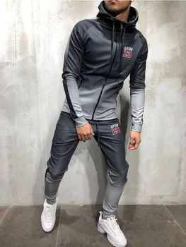 2020 naujas vyrų kostiumas mados užtrauktukas sportinę gradiento spalvos 3D spausdinimo atsitiktinis sportinę vyrų hoodie/palaidinukė sportinę aprangą