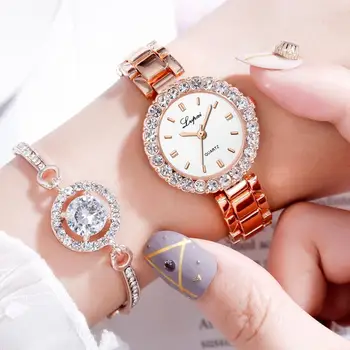Prekės Prabanga Apyrankę Žiūrėti Moterų Laikrodžiai Rose Gold moteriški Laikrodžiai, Deimantai Ponios Žiūrėti Laikrodis Relogio Feminino Reloj Mujer