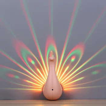 Namų ūkio Kūrybiškumą Povas Projekcija lempos Dekoratyvinis Apšvietimas USB Spalvinga Nuotolinio Naktį Šviesos 3 spalvų