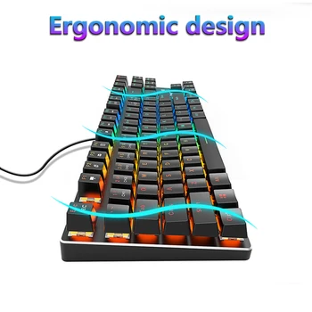ZUOYA laidinio Mechaninė Žaidimų Klaviatūra metalinę LED Apšvietimu USB Anti-Šešėlius Juoda Raudona Mėlyna Jungiklis rusų/anglų gamer