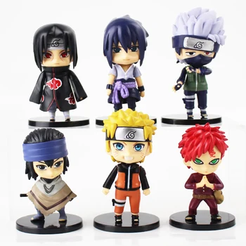 6pcs/daug Naruto Shippuden Duomenys Naruto Sasuke Itachi Kakashi Gaara Modelis Žaislai, Dovanos Vaikams