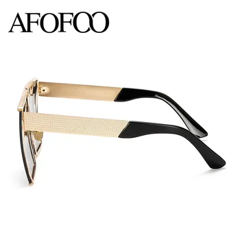AFOFOO Mados Negabaritinių Akiniai nuo saulės, Metalinis Rėmas Aikštėje Prabangos Prekės ženklo Dizaineris Moterų Veidrodėliai Saulės akiniai Vyrams UV400 Didelis Rėmas Atspalvių