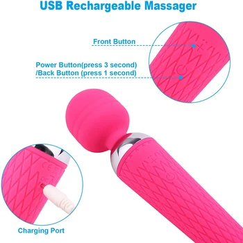 Galingas Žodžiu, Clit Vibratoriai USB Mokestis Av Magic Wand Analinis Vibratorius Massager Suaugusiųjų Sekso Žaislai Moterims, Saugaus Silikono Sekso Produktas