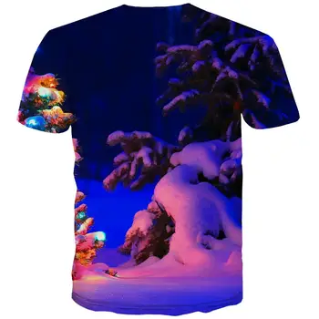 3d Marškinėlius Kalėdų marškinėliai Vyrams Sniego Marškinėlius Išspausdinti Medį Juokinga T shirts Šalies Anime Drabužius trumpomis Rankovėmis Hip-hop Kietas Stilius
