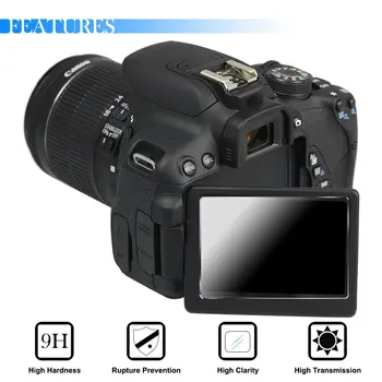 UV Filtras EW63 Objektyvo Gaubtas Bžūp + Grūdintas Stiklas Screen Protector Canon EOS 200D Mark II 250D Sukilėlių SL2 SL3 18-55mm STM Objektyvas
