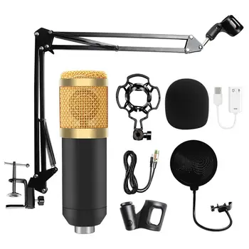 USB Kondensatoriaus Mikrofonas Su Reguliuojamu Stalo Mic Rankos shock mount Studija Įrašymo Vokalas Balso