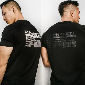 Vyrų marškinėliai trumpomis Rankovėmis, juoda Undershirt Vyrų Kietas spausdinimo Mens Tee Prekės ženklo Drabužių Homme sporto Salės, Fitneso Treniruotės, marškinėliai, Drabužiai