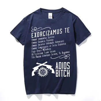 Medvilnės T Marškinėliai Prekės ženklo Drabužių Viršūnes Tees Antgamtinių Egzorcizmo Adios Kalė, vyriški T-shirt