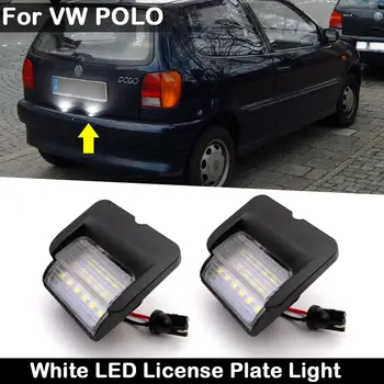 2vnt VW Polo 6N 1994-1999 Automobilių Galinis Aukštą Ryškumą, Baltos spalvos LED Licenciją Plokštelės Šviesos Numerį Lempos