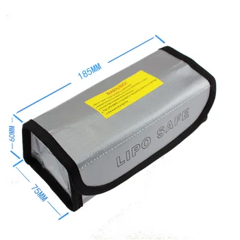LiPo Baterijos Saugos Pagalvių Saugiai saugoti Mokestis Maišas Sprogimo įrodymas Krepšys Didelis 185*75*60mm Sidabro RC Priedai