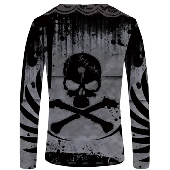 Kaukolė Siaubo marškinėliai Vyrams Punk 3D Atspausdintas Helovinas Tshirts Goth Juokinga Hip-Hop Streetwear T-shirt Viršuje Drabužių 5XL