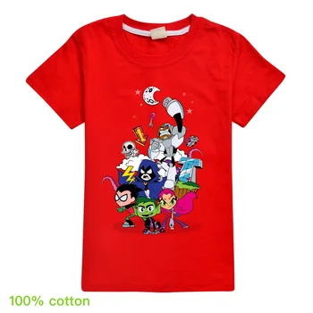 Vasaros Teen Titans EITI animacinių filmų Marškinėlius Paauglių spausdinti Drabužių Bamblys Berniukai Topai marškinėliai vaikams Vasarą Berniukų marškinėliai Kūdikių drabužiai Mergaitėms