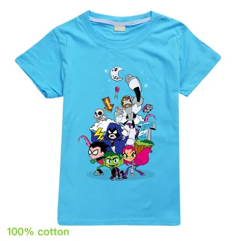 Vasaros Teen Titans EITI animacinių filmų Marškinėlius Paauglių spausdinti Drabužių Bamblys Berniukai Topai marškinėliai vaikams Vasarą Berniukų marškinėliai Kūdikių drabužiai Mergaitėms