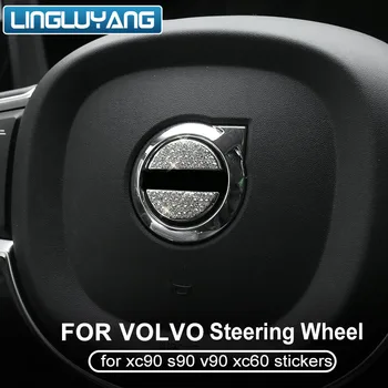 Volvo XC60 S90 XC90 v90 s60 v60 metalas+kalnų krištolas Vairas centras apdaila apdailos lipdukas 2ps Automobilių Optikos Reikmenys