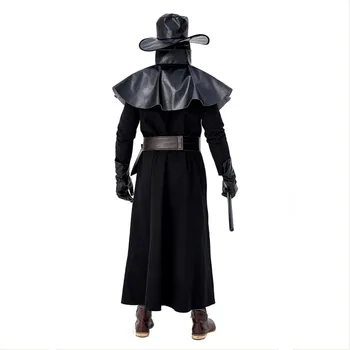 Naujas Maras gydytojas cosplay kostiumų steampunk viduramžių gobtuvu apsiaustą, kaukę, kepurę dr maras vaidmuo žaisti outift suaugusiųjų helovinas fancy dress