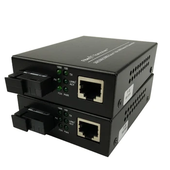 1 poros 1000base 1,25 G SC Simplex mode Fiber Optic RJ45 Enternet Media Converter Netlink konverteris optinio pluošto transiveris 20KM