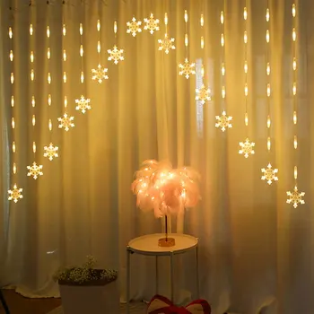 Spalvinga Snaigės Durų Užuolaidos LED Pasakų String Šviesos Girlianda Kalėdinė Dekoracija Atostogų Apšvietimo Vestuves Dekoratyvinis