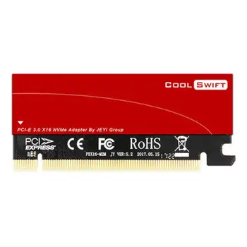 JEYI CoolSwift PCIE3.0 Adapteris x16 PCI-E Visu Greičiu M. 2280 2 aliuminio lakštai Šilumos laidumo silicio plokštelių aušinimo