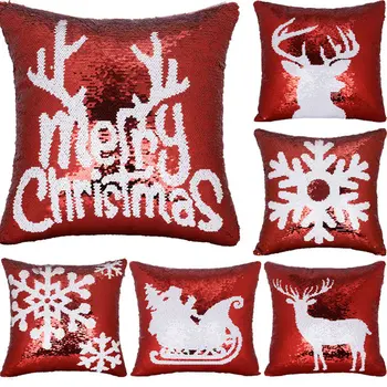 Kalėdų Snaigės Elnių Galvos Modelio Blizgučiai Padėties nustatymo siuvinėjimas, pagalvės kalėdų atveju cojines decorativos para sofa