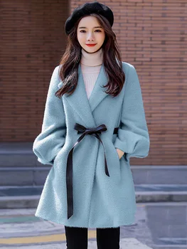 Audinės kailio paltą moteris vidurio ir žiemos naujas mados korėjos versija šimtai Hepburn fanny kailis