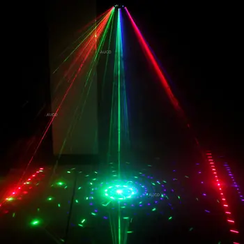 9 Akis DMX LED Valdiklis Muzikos, Šviesos, RGB Lazeris Kalėdų, Naujųjų Metų Etapą Par Diskoteka Namuose Šalis Dekoro Noel Mirksėtų Žiburiai