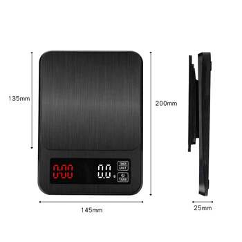 Tikslūs Elektroniniai virtuvė masto 5kg/0,1 g 10kg/1g LCD Skaitmeninis Lašinamas Kavos Masto su Laikmačiu svorio Balansas Namų masto