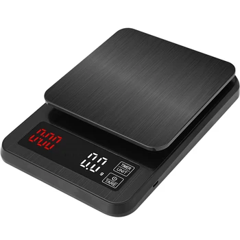 Tikslūs Elektroniniai virtuvė masto 5kg/0,1 g 10kg/1g LCD Skaitmeninis Lašinamas Kavos Masto su Laikmačiu svorio Balansas Namų masto