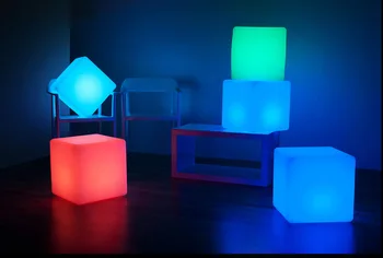 15%,LED Cube Įkraunamas Belaidis Dekoratyvinės Šviesos Šviesos Kėdė su 7 Spalvų Nuotolinio Valdymo 35 x 35 x 35cm