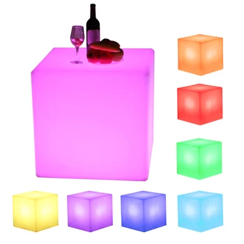 15%,LED Cube Įkraunamas Belaidis Dekoratyvinės Šviesos Šviesos Kėdė su 7 Spalvų Nuotolinio Valdymo 35 x 35 x 35cm