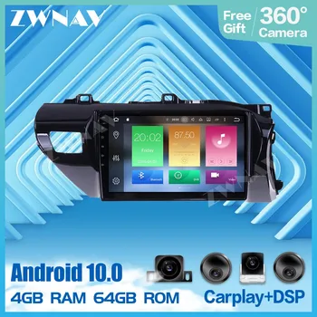360 Fotoaparatas 9 Colių Android Multimedia player ForToyota Hilux RHD 2016 2017 2018 2019 2020 radijo garsas stereo GPS galvos vienetas