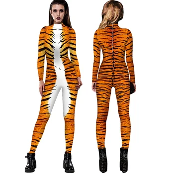Suaugusiųjų Bodysuit Cosplay Kostiumai Šalis Vyrams moterims Leopard 3D Spausdinimo Gyvūnų Gyvatė Raumenų Bodysuit Jumpsuits Slim atsitiktinis kelnės