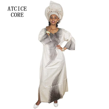 Afrikos suknelės moteris heidi bazin riche siuvinėjimo dizainą ilga suknelė LA098