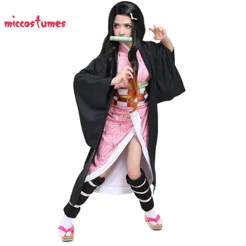 Nezuko Cosplay Kostiumų Demon Slayer Cosplay Kimetsu nr. Yaiba Kamado Kimono Moterų, Mergaičių Halloween Apranga