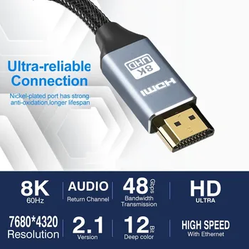 HDMI suderinamus Kabelis 8K@60Hz 4K@120Hz 2K@144Hz HDMI suderinamus 2.1/2.0 Kabelis Splitter Jungiklis Laido PS4 PS5 TV Video Kabelis