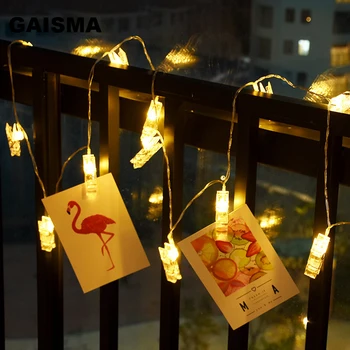 10M Kortelė su Nuotrauka LED Įrašą String Žibintai Kalėdinė Girlianda Miegamasis Pasakų Žibintai Apdailos Atostogų Šalis Vestuvių Apšvietimo Grandinės