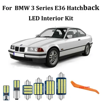 14pcs Balta Klaidų, LED Interjero Šviesos + Licenciją Plokštelės Lempa, Rinkinys Paketo Komplektas BMW 3 Serija E36 M3 Kompaktiškas Hečbekas (2 Durų