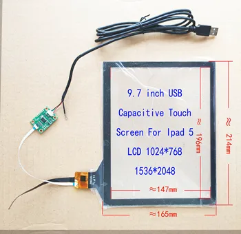 IPAD5 LCD 1536*2048 2K Ekranas Touch Screen Rinkinys 5fingers Vertikalus Ekranas 9.7 colių USB Jutiklis skaitmeninis keitiklis